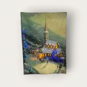 Moonlit Village Tapestry Wall Art By Thomas Kinkade